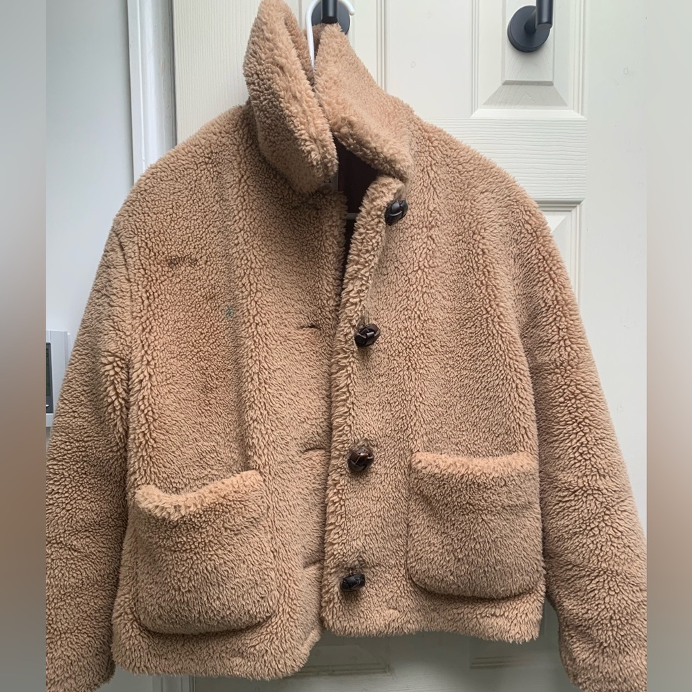 Zara teddy jacket with buttons